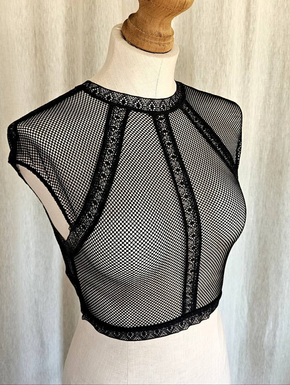 Vlack Victoria Secret Mesh Sheer Lace Crop Top Small